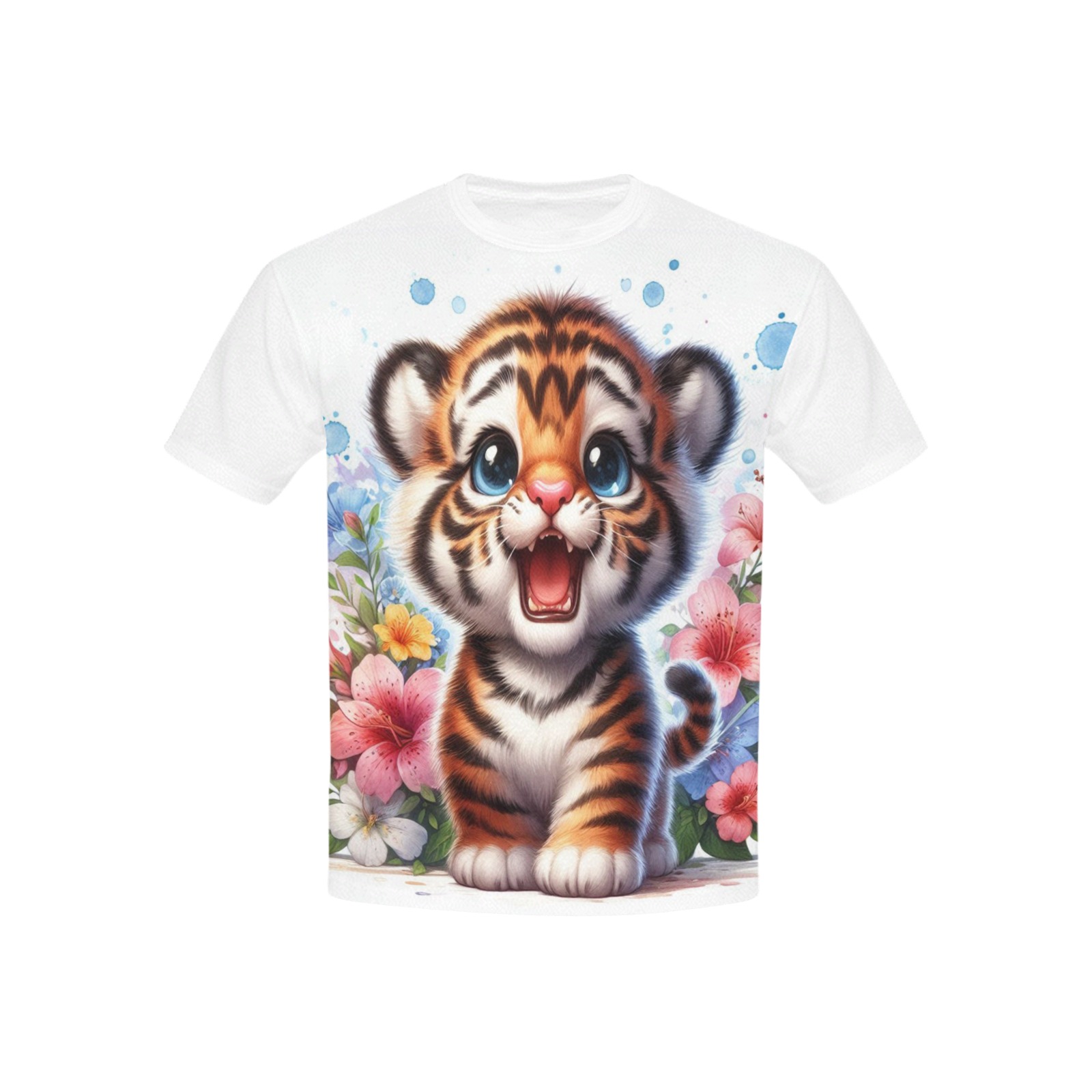 Watercolor Tiger 1 Kids' All Over Print T-shirt (USA Size) (Model T40)