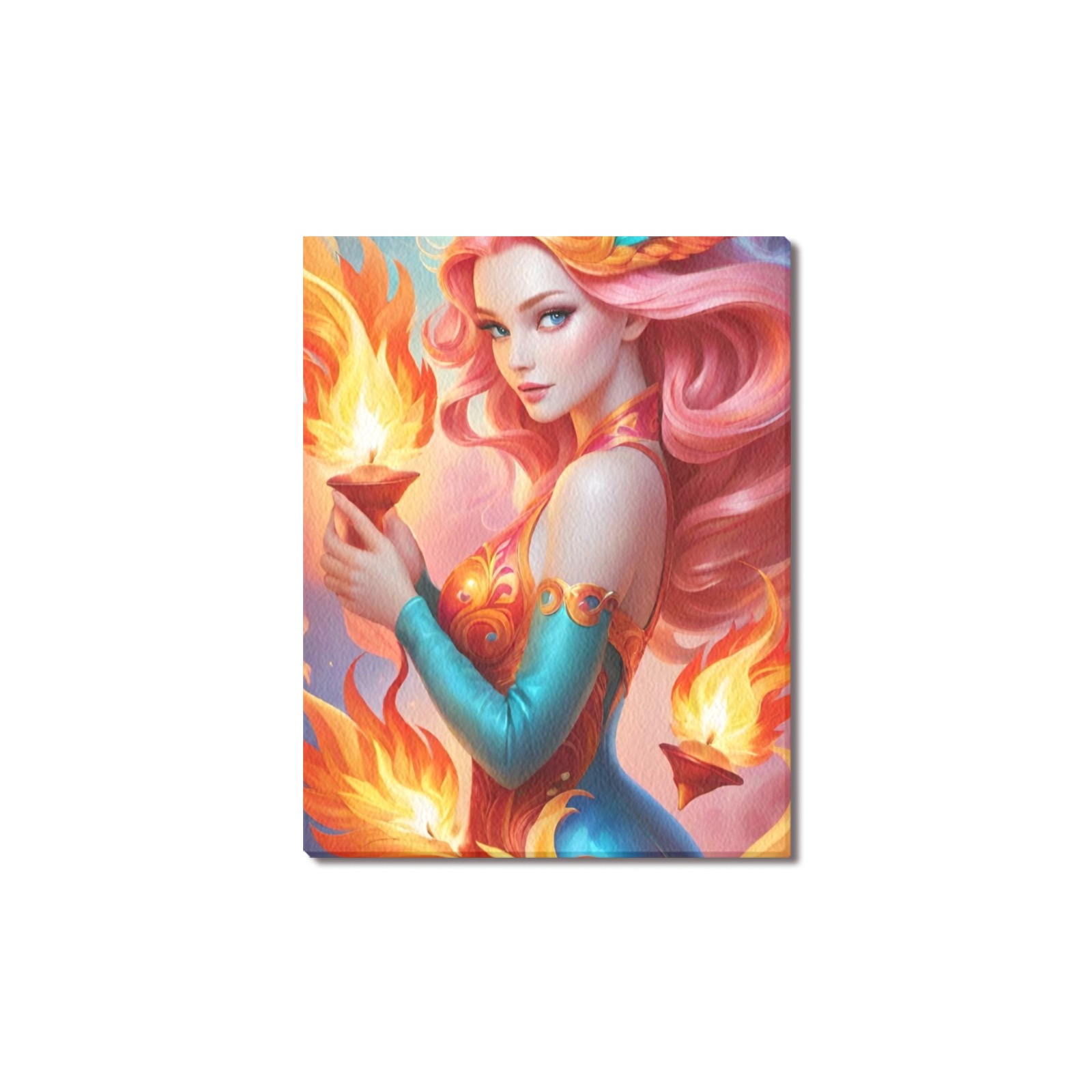 Fire_Element_TradingCard Upgraded Canvas Print 11"x14"