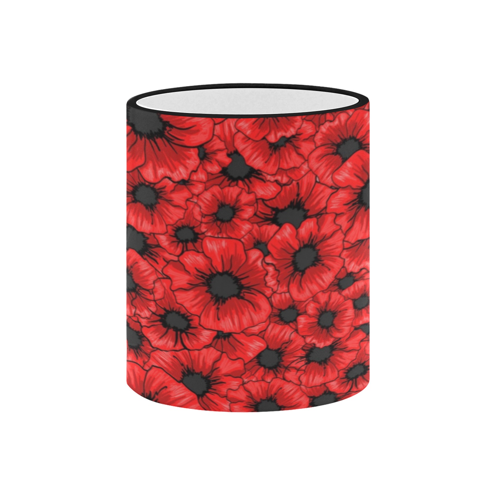 Red Poppy Custom Edge Color Mug (11oz)