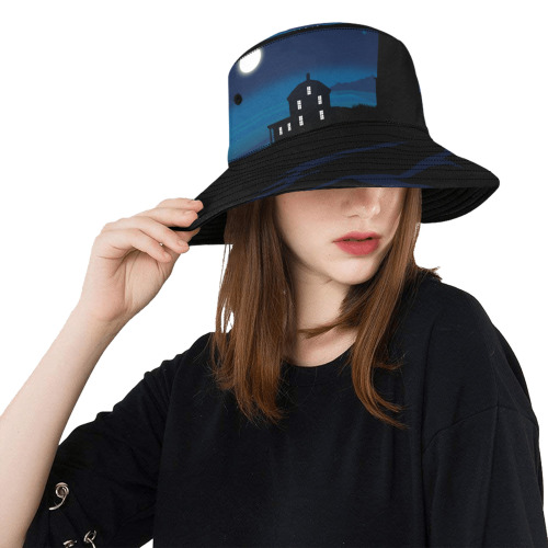 Light House - Night Unisex Summer Bucket Hat