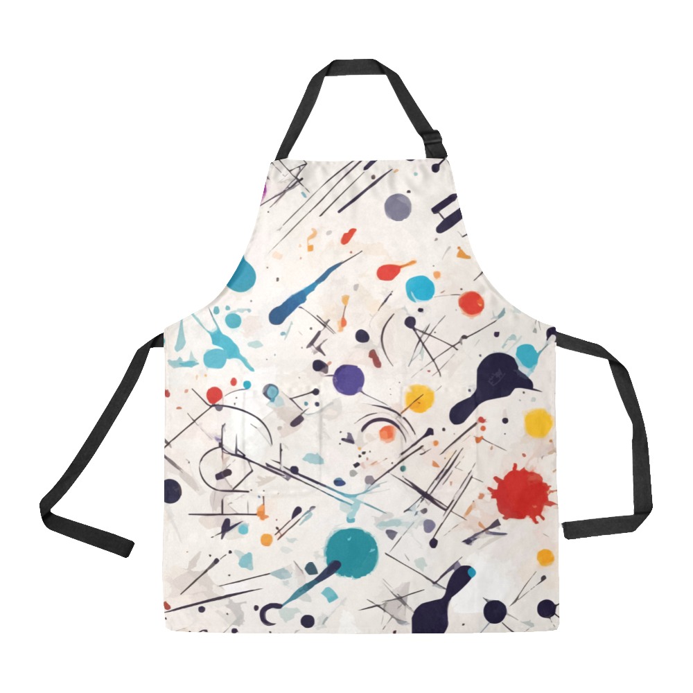 Colorful abstract art, beige background. All Over Print Apron