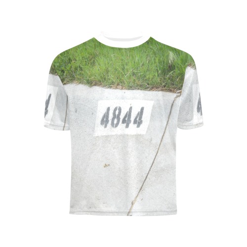 Street Number 4844 with white collar Little Boys' All Over Print Crew Neck T-Shirt (Model T40-2)