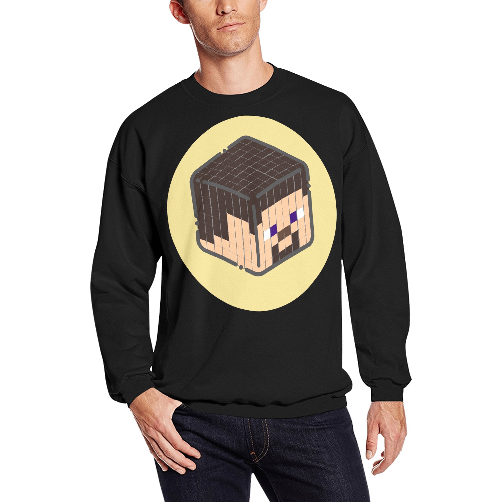 video-game-6622749 (2) Men's Oversized Fleece Crew Sweatshirt (Model H18)