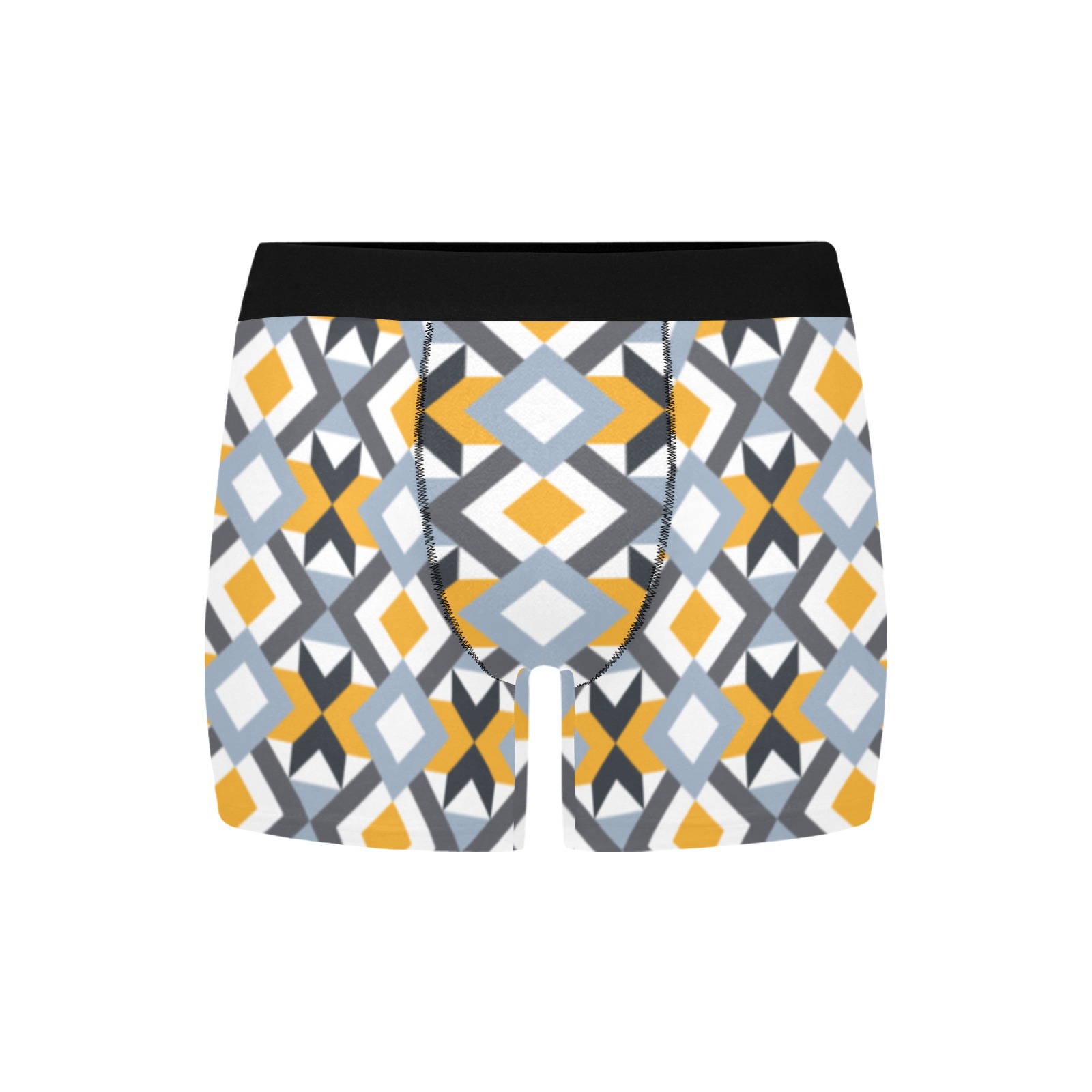 Retro Angles Abstract Geometric Pattern Men's Boxer Briefs with Inner Pocket (Model L34)