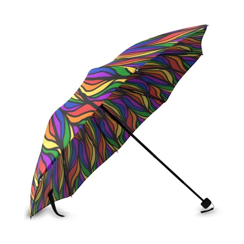 Ô Rainbow Feather Flower Tile Foldable Umbrella (Model U01)