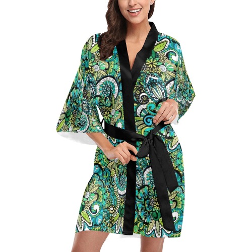 Tropical Illusion - Large Pattern Kimono Robe