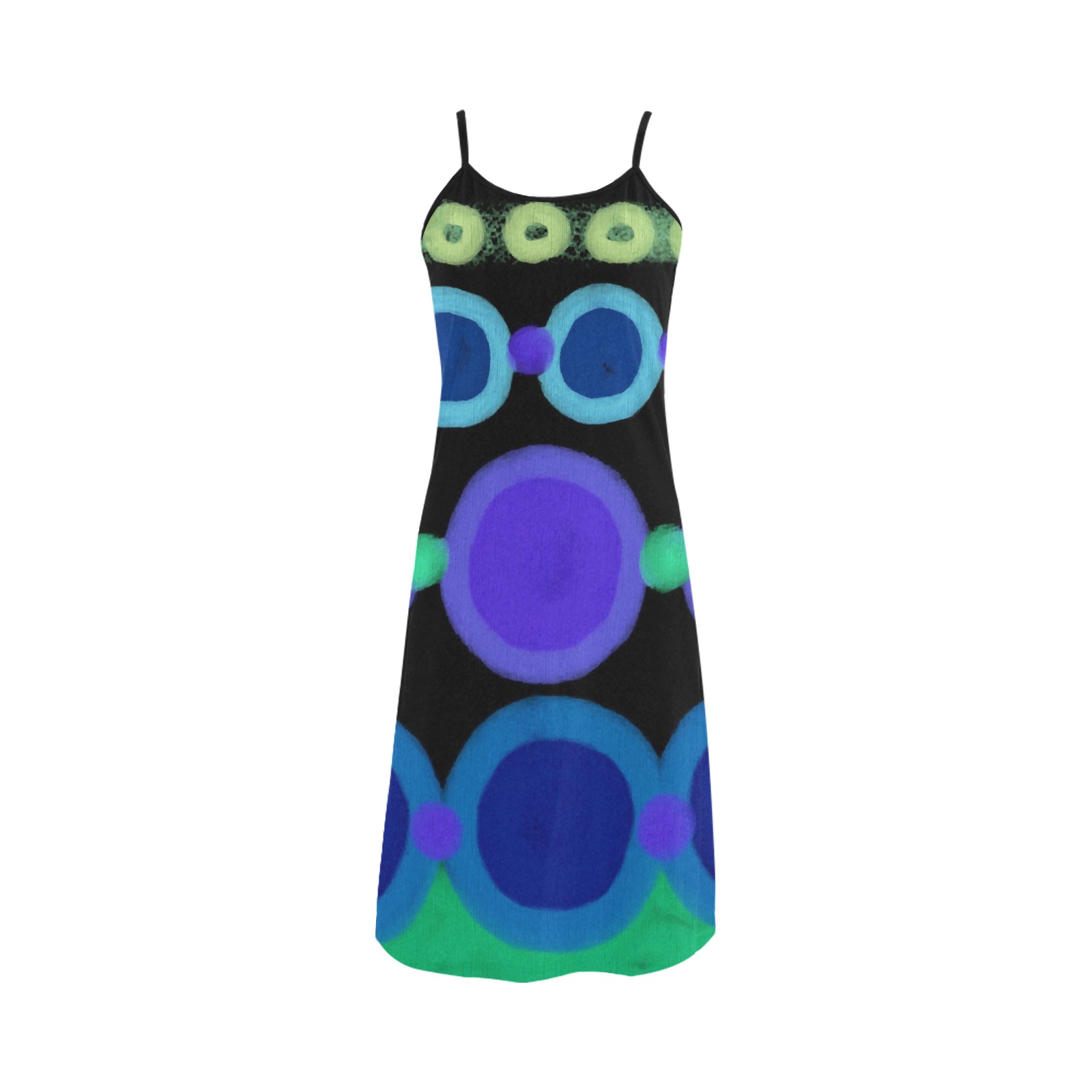 Circles Abstract Art to Wear Alcestis Slip Dress (Model D05)