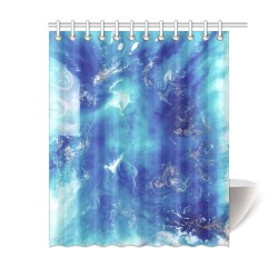 Encre Bleu Photo Shower Curtain 60"x72"