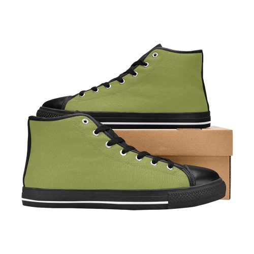 Green Mile Women's Classic High Top Canvas Shoes (Model 017)