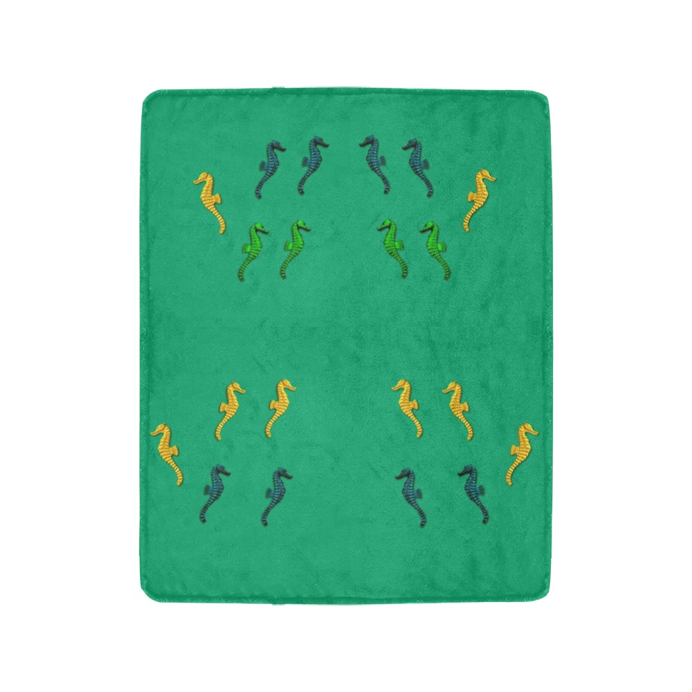 seahorses in the sea Ultra-Soft Micro Fleece Blanket 40"x50"