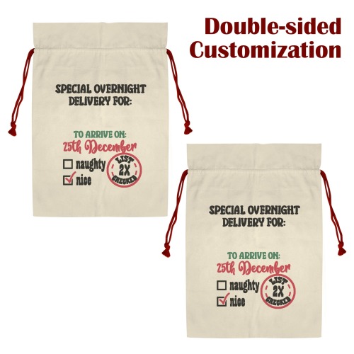 Santa's Special Overnight Delivery Santa Claus Drawstring Bag 21"x32" (Two Sides Printing)