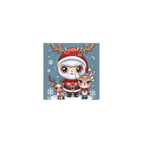 Santa and Reindeer 2 Square Towel 13“x13”