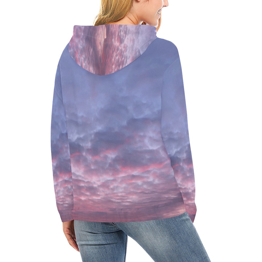 Morning Purple Sunrise Collection All Over Print Hoodie for Women (USA Size) (Model H13)