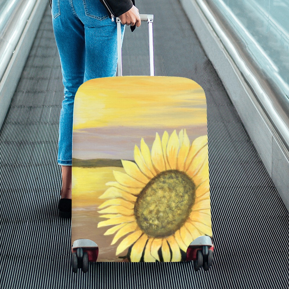 Sunflower Beach Luggage Cover/Large 26"-28"