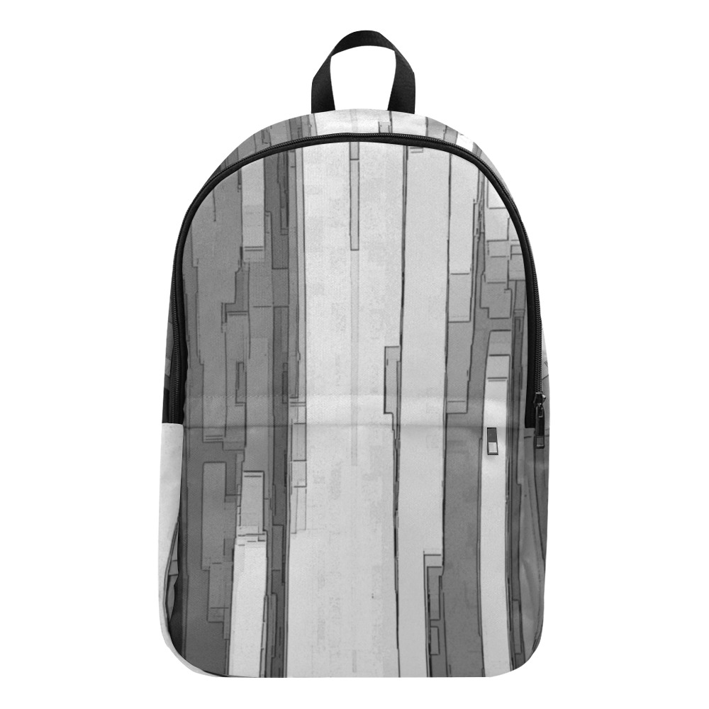 Greyscale Abstract B&W Art Fabric Backpack for Adult (Model 1659)