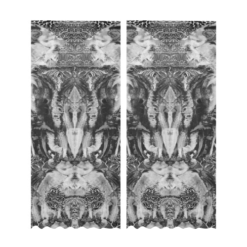 elephant 21 Gauze Curtain 28"x95" (Two-Piece)