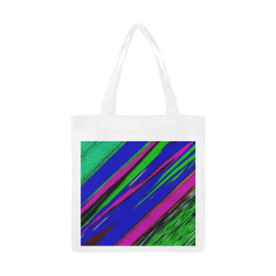 Diagonal Green Blue Purple And Black Abstract Art Canvas Tote Bag/Small (Model 1700)