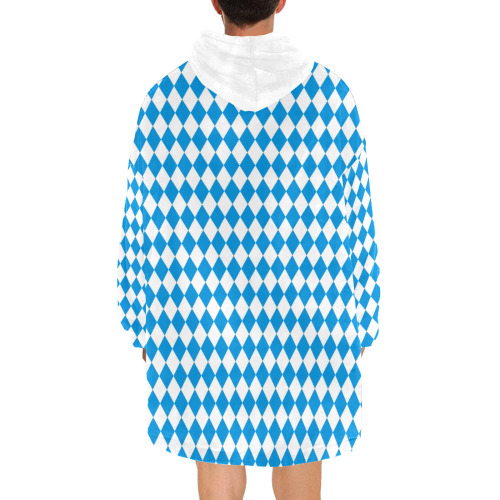 German State Of Bavaria - Flag Colors Pattern Blanket Hoodie for Men