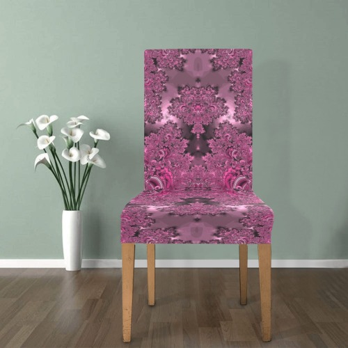 Pink Azalea Bushes Frost Fractal Chair Cover (Pack of 4)