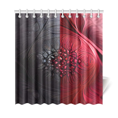 red and black shield Shower Curtain 69"x72"
