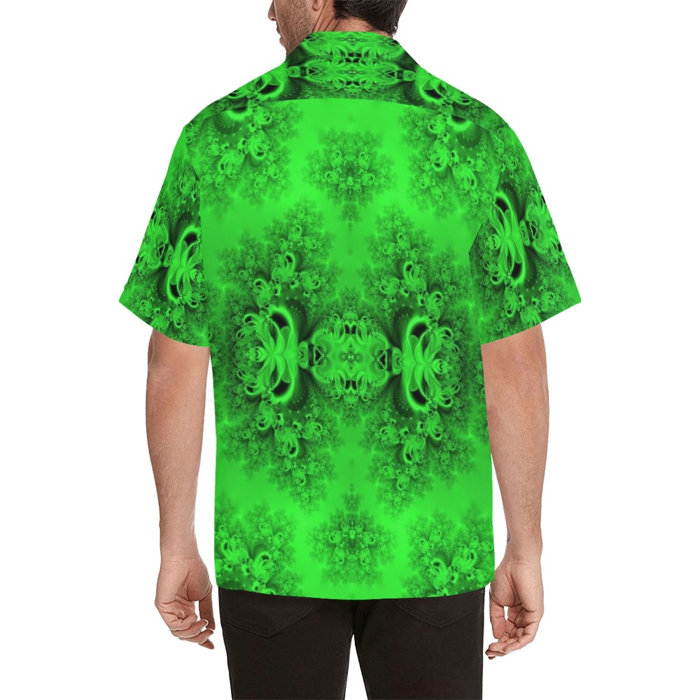 New Spring Forest Growth Frost Fractal Hawaiian Shirt with Merged Design (Model T58)