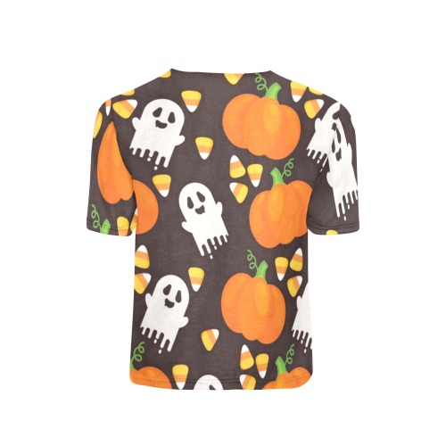 Pumpkins, Ghosts and Candy Corn - Halloween Little Boys' All Over Print Crew Neck T-Shirt (Model T40-2)