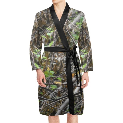 Busy Beaver Men's Long Sleeve Belted Night Robe (Model H56)