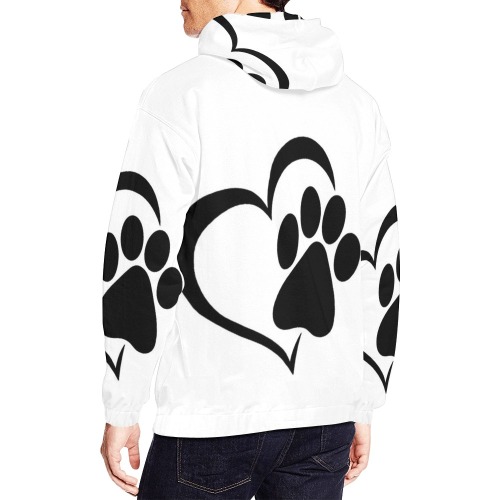 Puppy Paws White by Fetishworld All Over Print Hoodie for Men (USA Size) (Model H13)