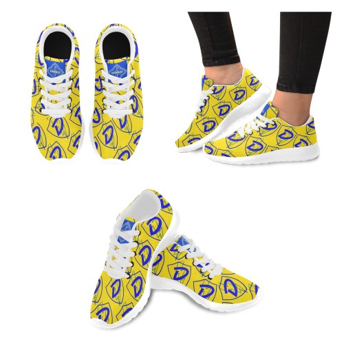 Dionio - D Shield Repeat Logo (Yellow & Blue) Running Shoes Men’s Running Shoes (Model 020)
