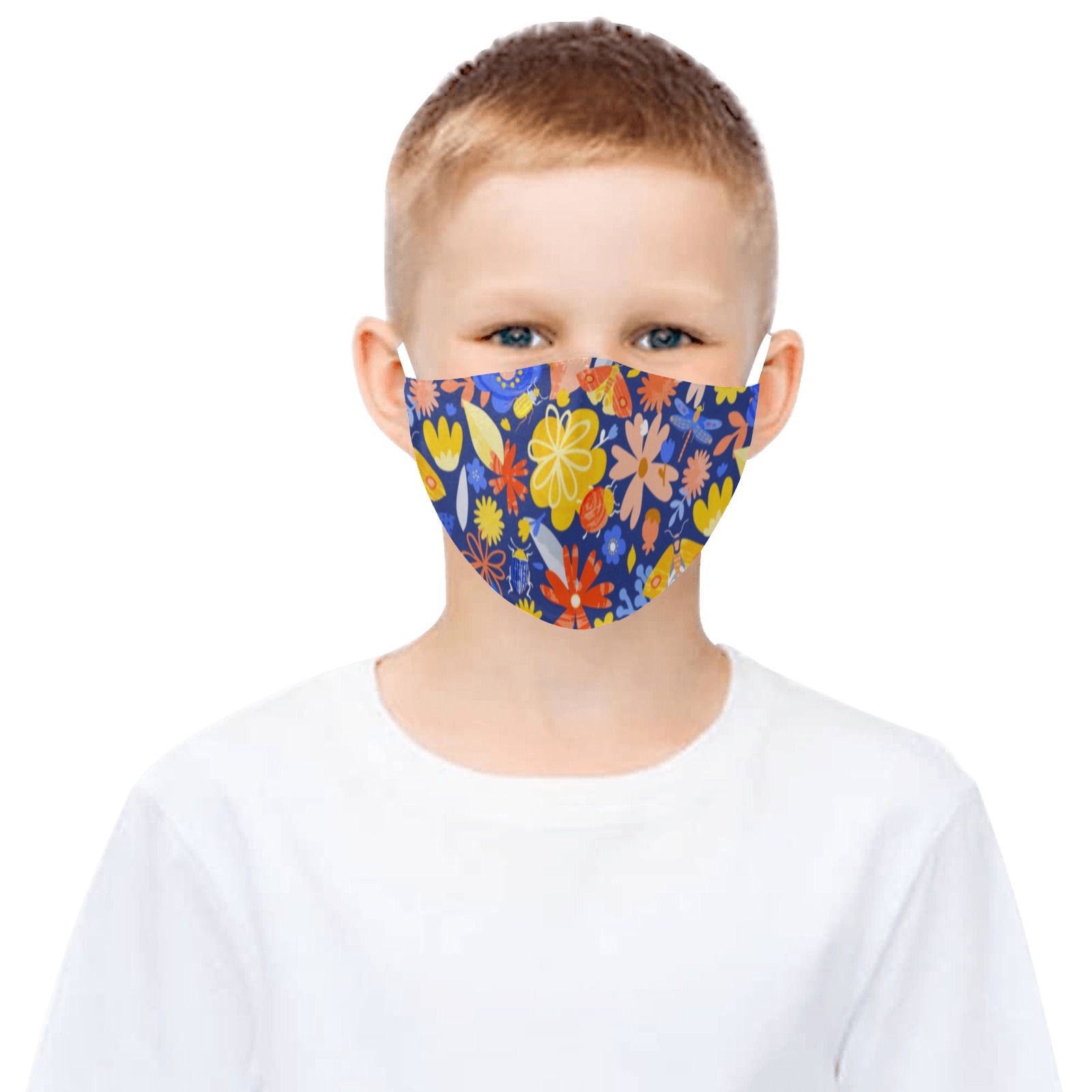 Funky Floral 3D Mouth Mask with Drawstring (Pack of 3) (Model M04)