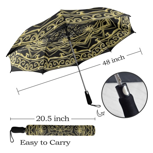 mandala 3D-9 jaune Semi-Automatic Foldable Umbrella (Model U12)