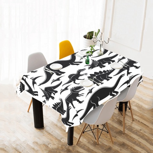 DINOSAURS Cotton Linen Tablecloth 52"x 70"