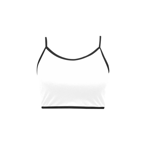 WHITE Women's Spaghetti Strap Crop Top (Model T67)