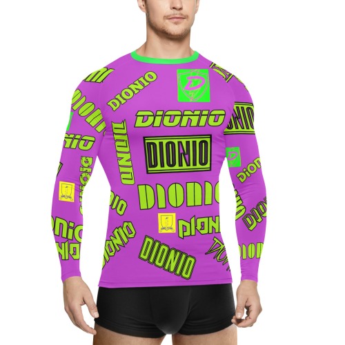 DIONIO Clothing - Purple ND Long Sleeve Swim Shirt (Purple) Men's Long Sleeve Swim Shirt (Model S39)