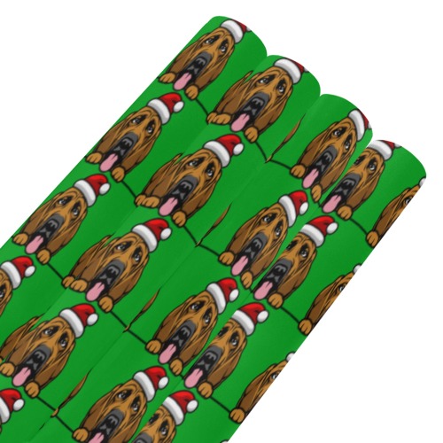 Christmas Bloodhound (G) Gift Wrapping Paper 58"x 23" (4 Rolls)