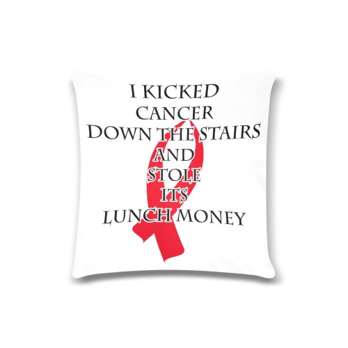 Cancer Bully (Red Ribbon) Custom Zippered Pillow Case 16"x16"(Twin Sides)