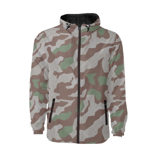 German WWII Splittermuster 41 Camouflage All Over Print Quilted Windbreaker for Men (Model H35)
