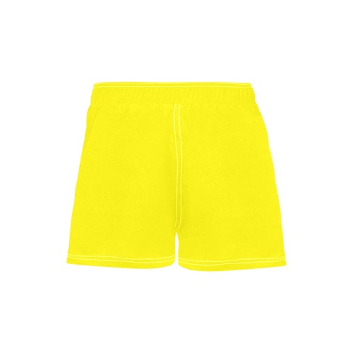 shorts yellow Women's Casual Board Shorts (Model L54)