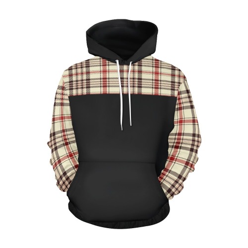 Brown  Tartan All Over Print Hoodie for Men (USA Size) (Model H13)