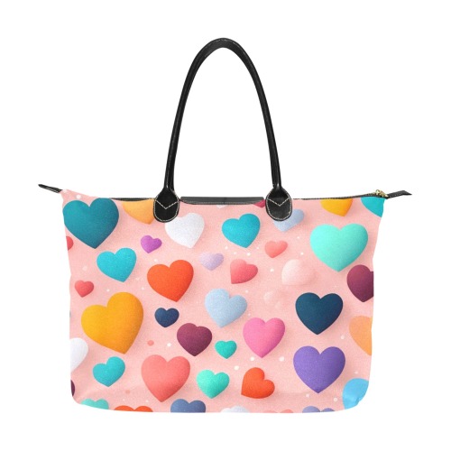 Heart pattern Single-Shoulder Lady Handbag (Model 1714)