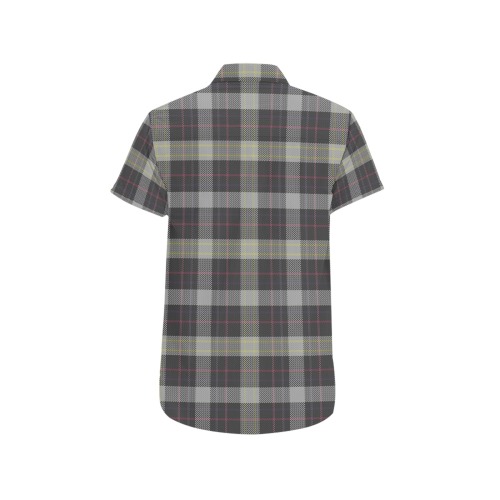 Men's Vintage Plaid Shirt Men's Short Sleeve Shirt with Chest Pocket (Model T53)