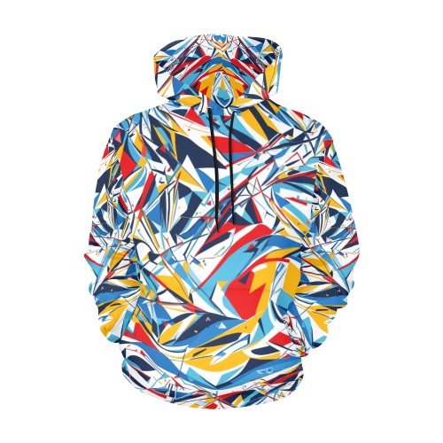 Winter skiing. Abstract art of mountains and runs. All Over Print Hoodie for Men (USA Size) (Model H13)