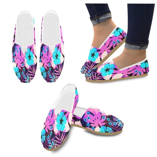 GROOVY FUNK THING FLORAL PURPLE Casual Shoes for Women (Model 004)