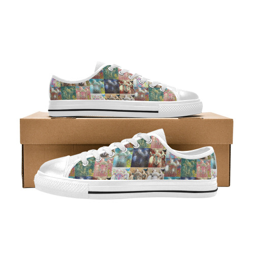Sheep With Filters Collage Women's Classic Canvas Shoes (Model 018)