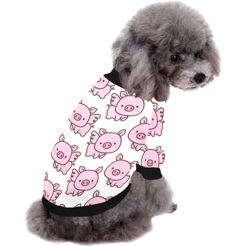 Adorable Flying Pigs Pet Dog Round Neck Shirt