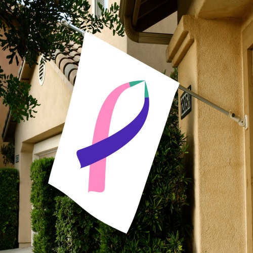 Awareness Ribbon (Thyroid Cancer) Garden Flag 28''x40'' （Without Flagpole）