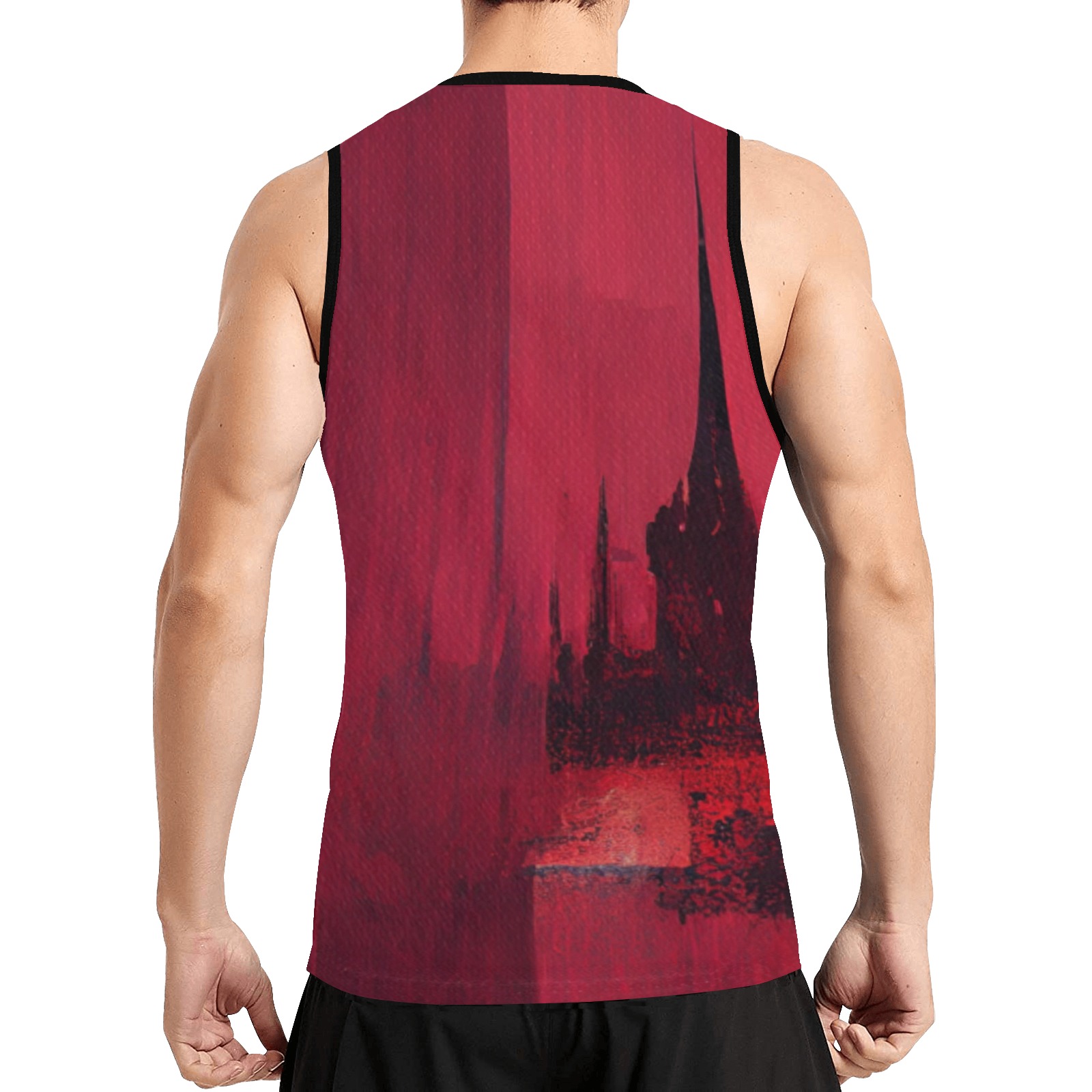 graffiti building's, red All Over Print Basketball Jersey