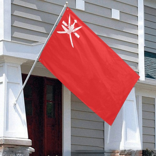 Oman Flag Variant Red Crest Garden Flag 70"x47"