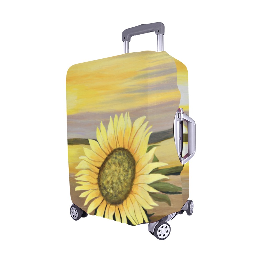 Sunflower Beach Luggage Cover/Medium 22"-25"