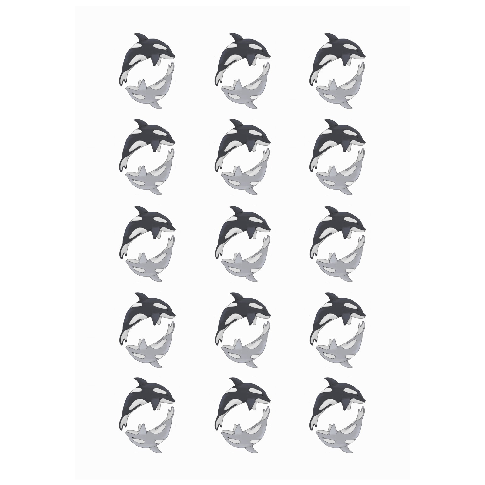 Orcas yin yang Personalized Temporary Tattoo (15 Pieces)